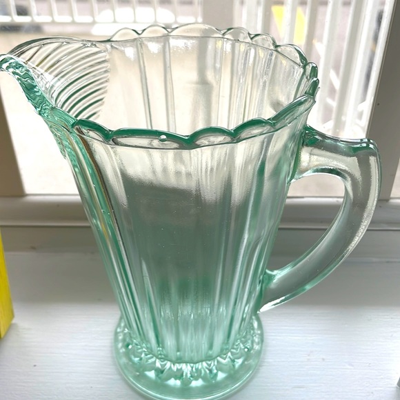 # Green Depression Pitcher / Jug - Picture 1 of 6